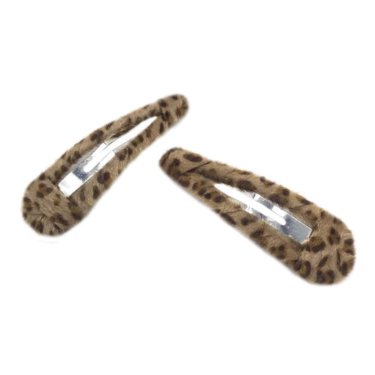 DAONACO 2 Pack Leopard Print Velvet Snap Clips Hair Clips, Stylish, 3.54 inches, for Women Girl Beauty & Personal Care DAONACO