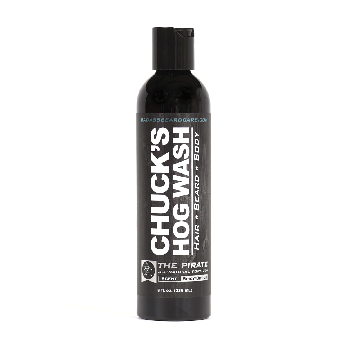 Chuck's Hog Wash - All Natural Beard and Body Wash - The Pirate Scent, 8oz - Leaves Your Beard Softer than its Ever Been and is Suitable for Daily Use Beauty & Personal Care Badass Beard Care