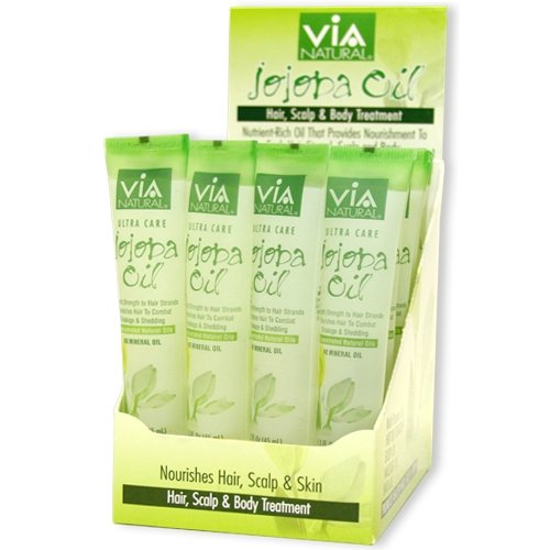 VIA Natural Ultra Care Jojoba Oil Concentrated Natural Oil 1.5oz - Imparts Strength to Hair Strands Nourishes Hair To Combat Breakage & Shedding - 6 Beauty & Personal Care Via Natural