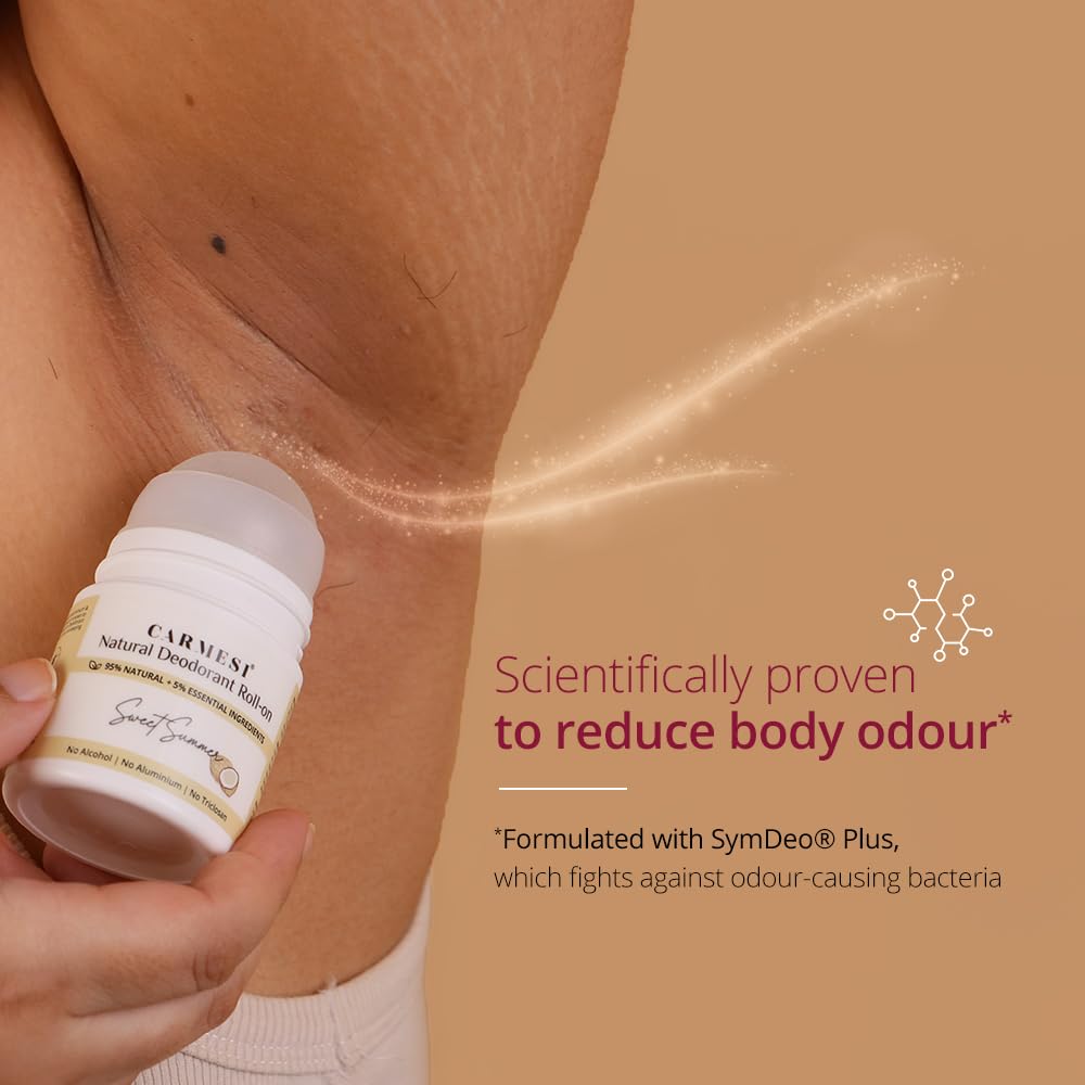 Carmesi Natural Deodorant Roll On for Women - No Aluminum & Alcohol-Free - Fights Body Odor, Soothes & Nourishes Underarms - Non-Sticky, Long-Lasting Beauty and Personal Care Carmesi