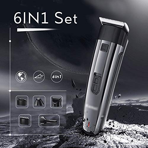 HIONJIN 6 in 1 Trimmer Professional Cordless Beard Trimmer Men's Hair Clipper Rechargeable Hair Cutting Machine Electric Beauty and Personal Care HIONJIN