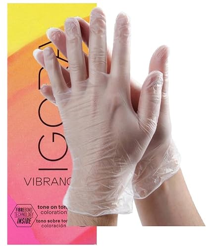 IgoraVibrance 5-88 Light Brown Red Extra Tone On Tone Alcohol-Free Demi-Permanent Hair Color 2 Fl Oz with Clear Powdered Medium Vinyl Gloves (Bundle) Beauty & Personal Care M Hair Designs