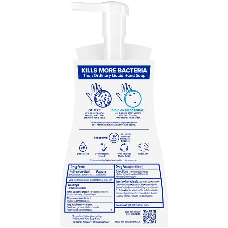 Antibacterial Foaming Hand Wash, Fresh Pear Scent, 10 oz, 8/Carton Beauty & Personal Care Dial Professional
