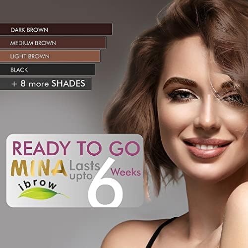 MINA iBrow Henna Hair Color Professional Tint Kit with Rose Water | Covers Gray Hair-Lasts up to 6 weeks | No Ammonia No Lead | Vegan & Cruelty Free | Beauty and Personal Care MinaiBrow