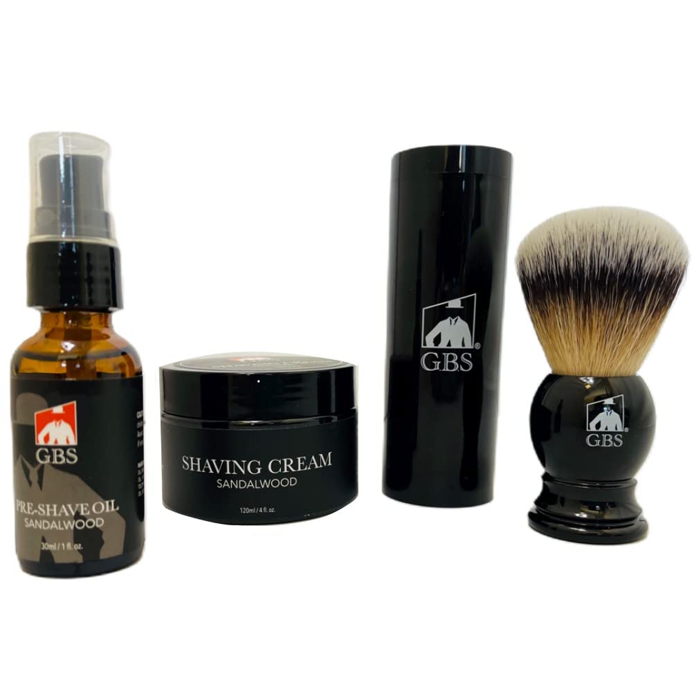 G.B.S Sandalwood Shaving Cream for Easy Glide Shaving, Pre-Shave Oil Beauty and Personal Care G.B.S