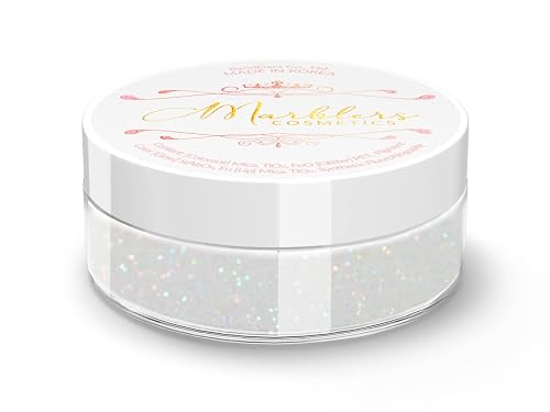 MARBLERS Holographic Face & Body Glitter [Rainbow White] 0.18oz (5g) | Fine | Non-Toxic | Vegan | Cruelty-Free | Festival, Rave & Party Makeup | Eye Beauty & Personal Care MARBLERS