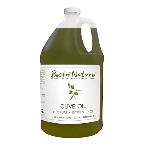 Best of Nature 100% Pure Olive Massage & Body Oil - Cold Pressed, Unscented Moisturizer for Skin & Hair, Bath Oil, Half Gallon (64 fl oz) Beauty & Personal Care Best of Nature