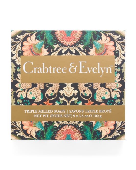 Crabtree & Evelyn Triple Milled Bar Soap 9 Pc Set 3.5 oz Each (Gardeners, Summer Hill, Nantucket, Iris, Goat Milk, Rosewater, Citron, Almond & Honey Beauty & Personal Care Crabtree & Evelyn