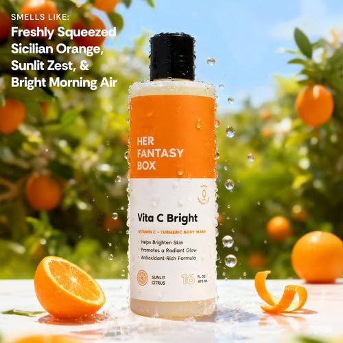 Her Fantasy Box | Vita C Bright Turmeric Body Wash - Antioxidant?Rich Citrus Cleanser with Vitamin C & Turmeric for Radiant, Even-Looking Skin Beauty & Personal Care Her Fantasy Box