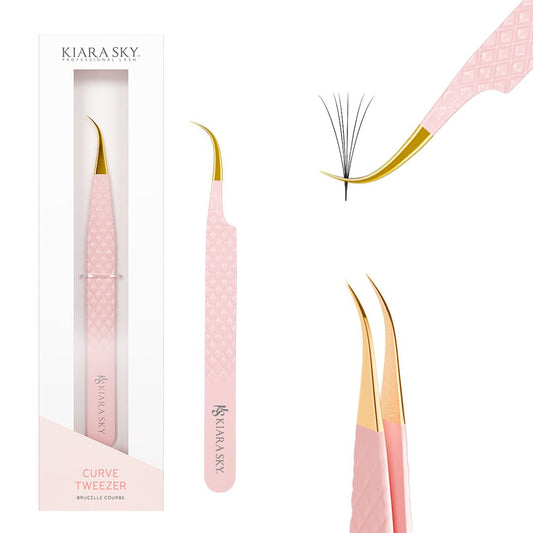 KIARA SKY LASH Tweezer for Eyelash Extensions - Precision Fiber Tip Grip - Volume, Mega Volume, and Lash Removal Fills - Comfortable Ergonomic Design Beauty and Personal Care KIARA SKY