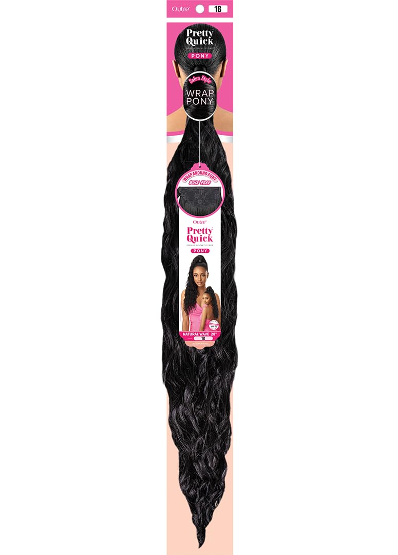 Outre Pretty Quick - Wrap Pony - NATURAL WAVE 28" (OFF BLACK 1B)