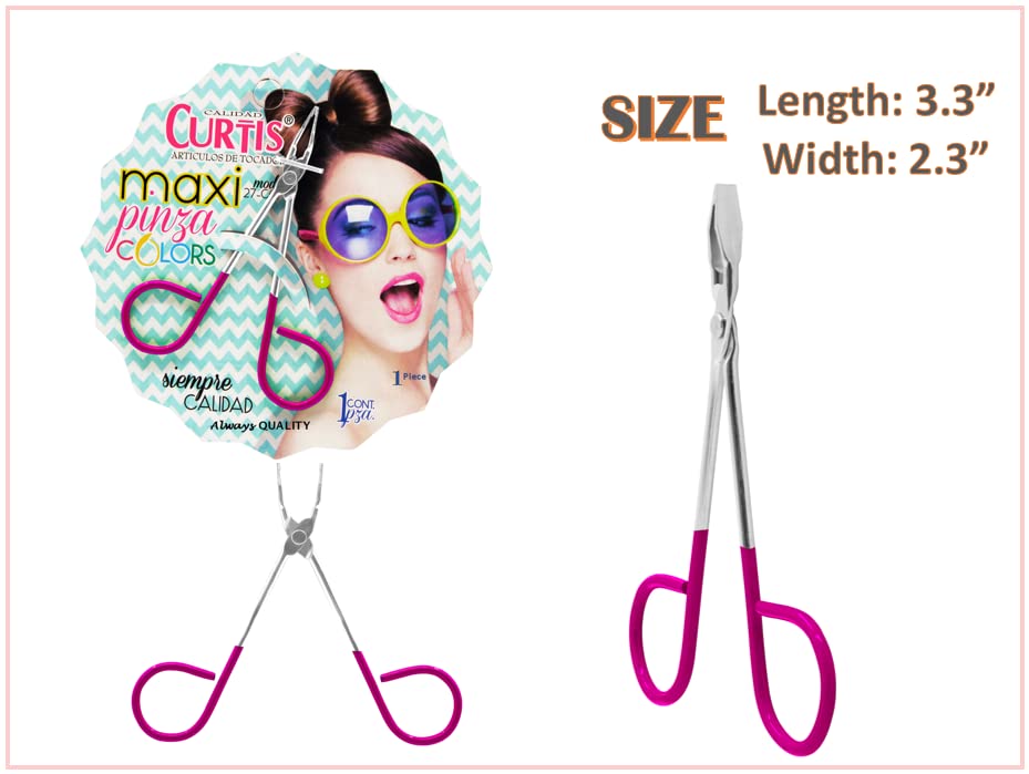 PINK Salon TWEEZERS with Easy Scissor Handle, The BEST PRECISION EYEBROW TWEEZERS Men/Women; Teens PORTABLE Beauty Tools for Facial Hair, Ingrown Beauty and Personal Care Curtis