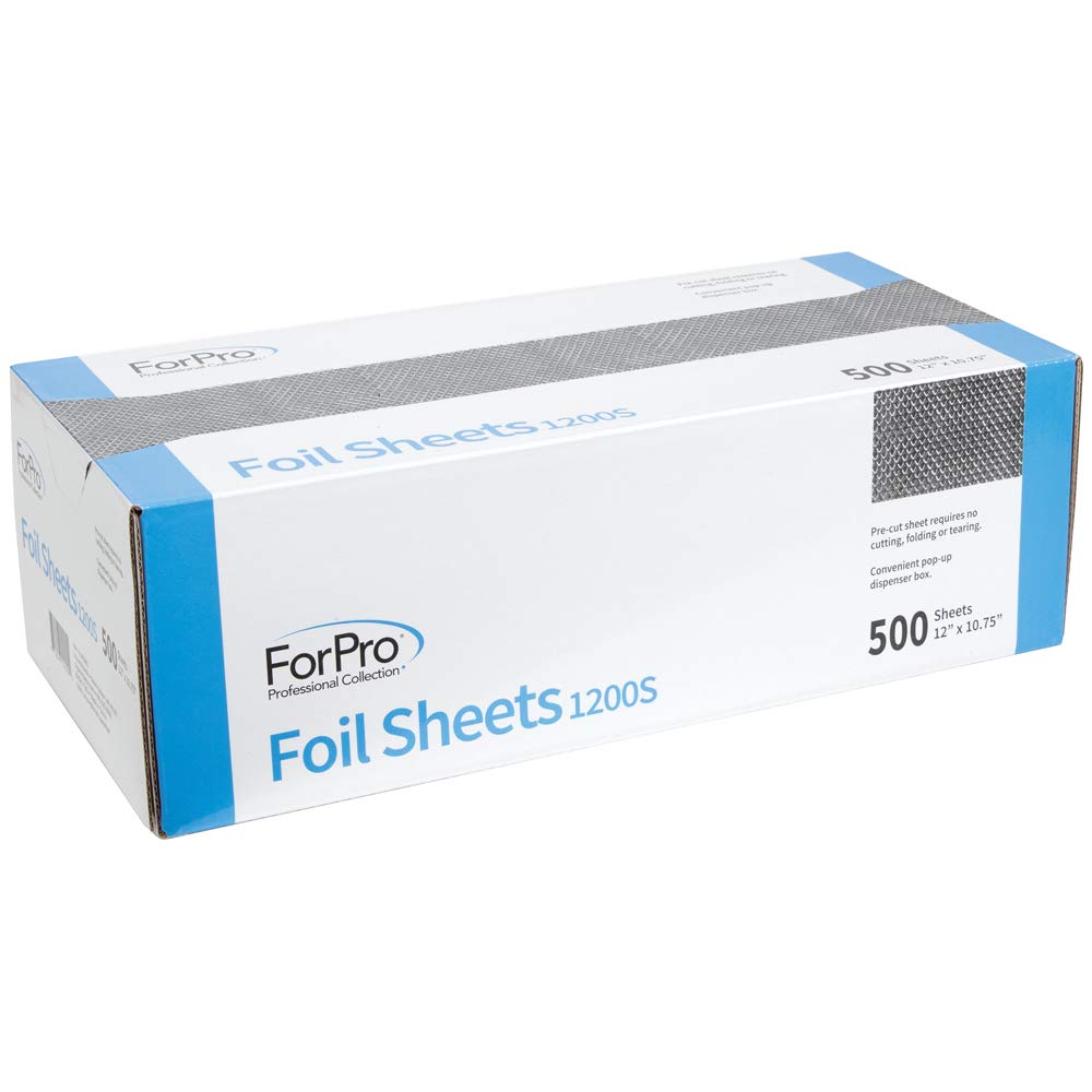 ForPro Professional Collection Embossed Foil Sheets 1200S, Aluminum Foil, Pop-Up Dispenser, for Hair Color Application and Highlighting Services, Food Beauty & Personal Care ForPro Professional Collection