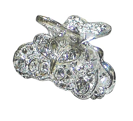 JCGY Set of 6 Mini Hair Claws Silvery White Trim Sparkly White Crystals Bridal Claw Clips 6-1-6 Beauty & Personal Care jcgy