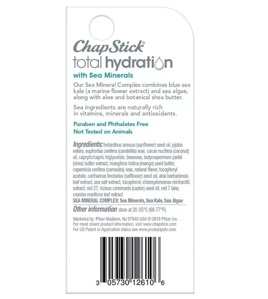 Chapstick Total Hydration Sea Minerals Lip Balm - 0.12oz (Sheer Glow) Beauty & Personal Care ChapStick