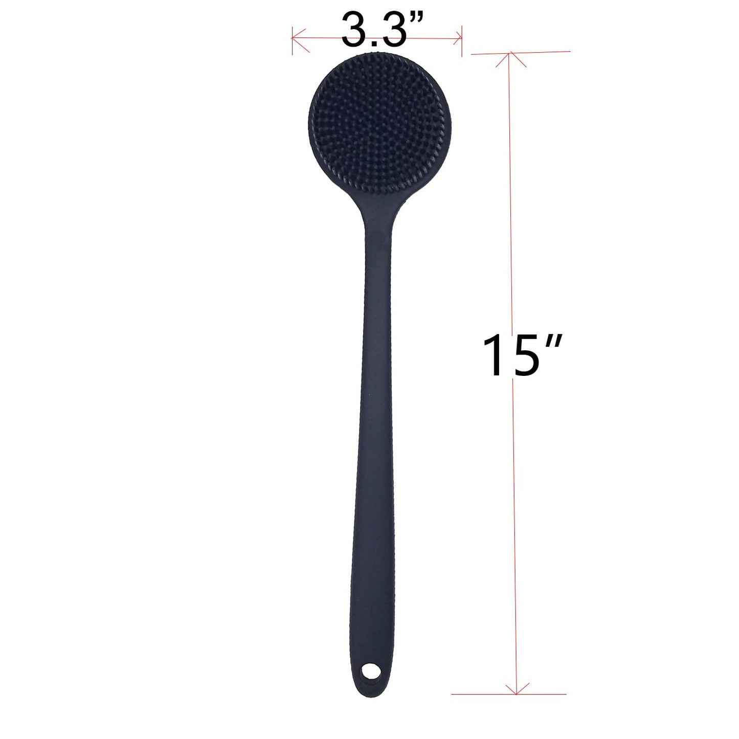 DNC Back Scrubber for Shower Soft Silicone Bath Body Brush with Long Handle (Black) Beauty & Personal Care DNC