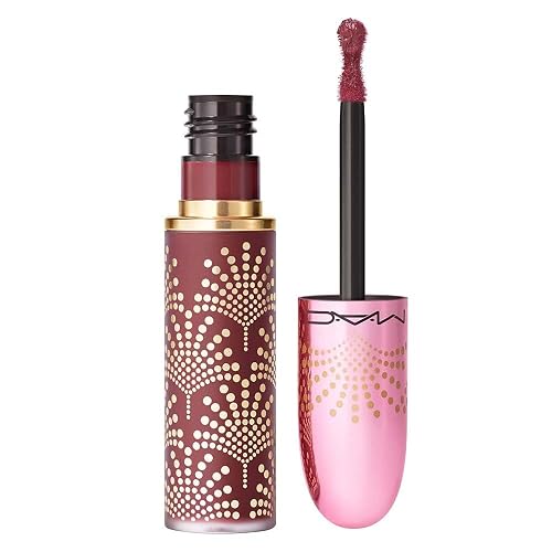 MAC Limited Edition Bubbles & Bows Collection Powder Kiss Liquid Lipcolour - Cheers Dears (Red Wine) - 0.17 fl oz / 5 mL Beauty & Personal Care MAC