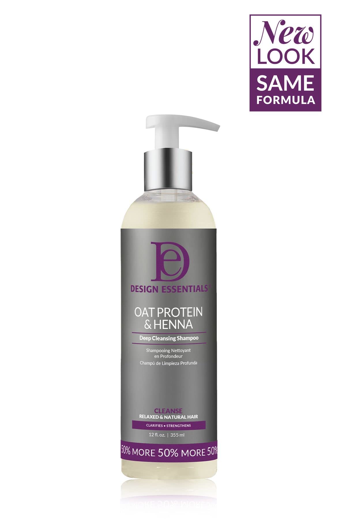 Design Essentials Oat Protein & Henna Deep Cleansing Shampoo for Relaxed & Natural Hair, Clarifies, Strengthens, & Volumizes Hair - Sulfate-Free, 12 Beauty & Personal Care Design Essentials