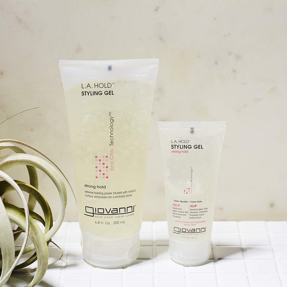 GIOVANNI L.A. Hold Styling Gel, Strong Hold, Vegan, 6.8 oz (1 Pack)