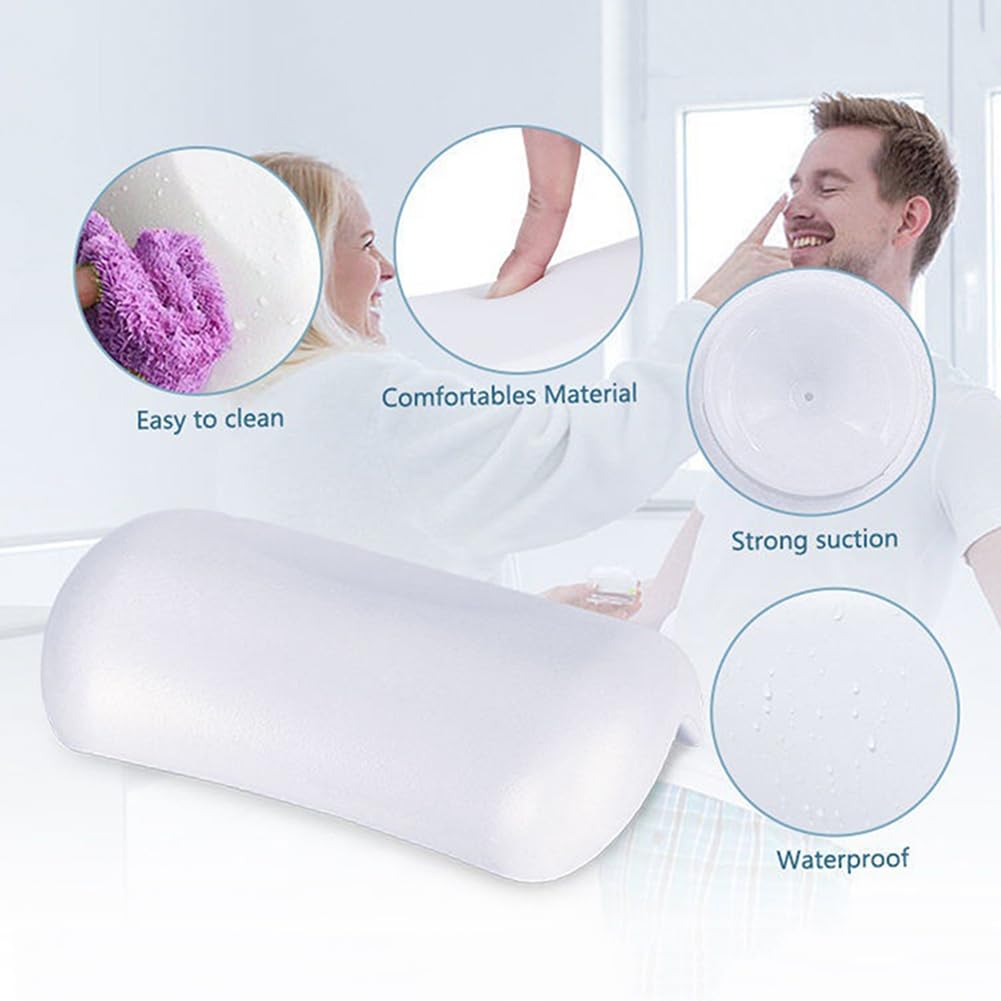 Yaregelun SPA Bath Pillow Non-Slip Bathtub Headrest Soft Waterproof Bath with Suction Cups Bath Neck Cushion Black Beauty and Personal Care Yaregelun
