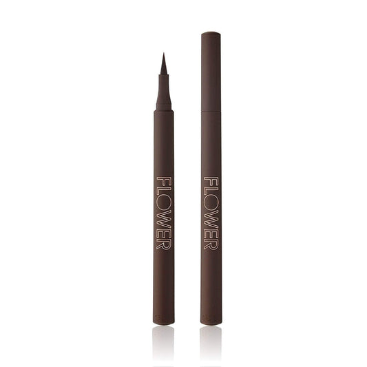FLOWER BEAUTY By Drew Barrymore Forever Wear Winged Eyeliner - Long-Lasting + Smudge-Proof - Liquid Eyeliner + Winged Applicator (Dark + Stormy) Beauty & Personal Care FLOWER BEAUTY