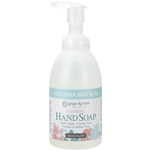 Ginger Lily Farms Botanicals All-Purpose Foaming Hand Soap Refill, 100% Vegan & Cruelty-Free, Cucumber Mint Bliss Scent, 20 Fl Oz (Pack of 1) Beauty & Personal Care Ginger Lily Farms