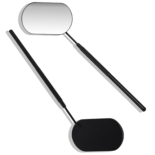 Embagol Lash Mirror Extra Large Makeup Mirror for Eyelash Extensions Detachable Stainless Steel Square Round Lash Extension Accessories(Black) Beauty & Personal Care Embagol