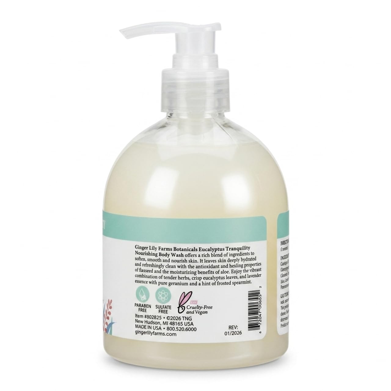 Ginger Lily Farms Botanicals Nourishing Body Wash, 100% Vegan & Cruelty-Free, Eucalyptus Tranquility, 16.9 Fl Oz Beauty & Personal Care Ginger Lily Farms