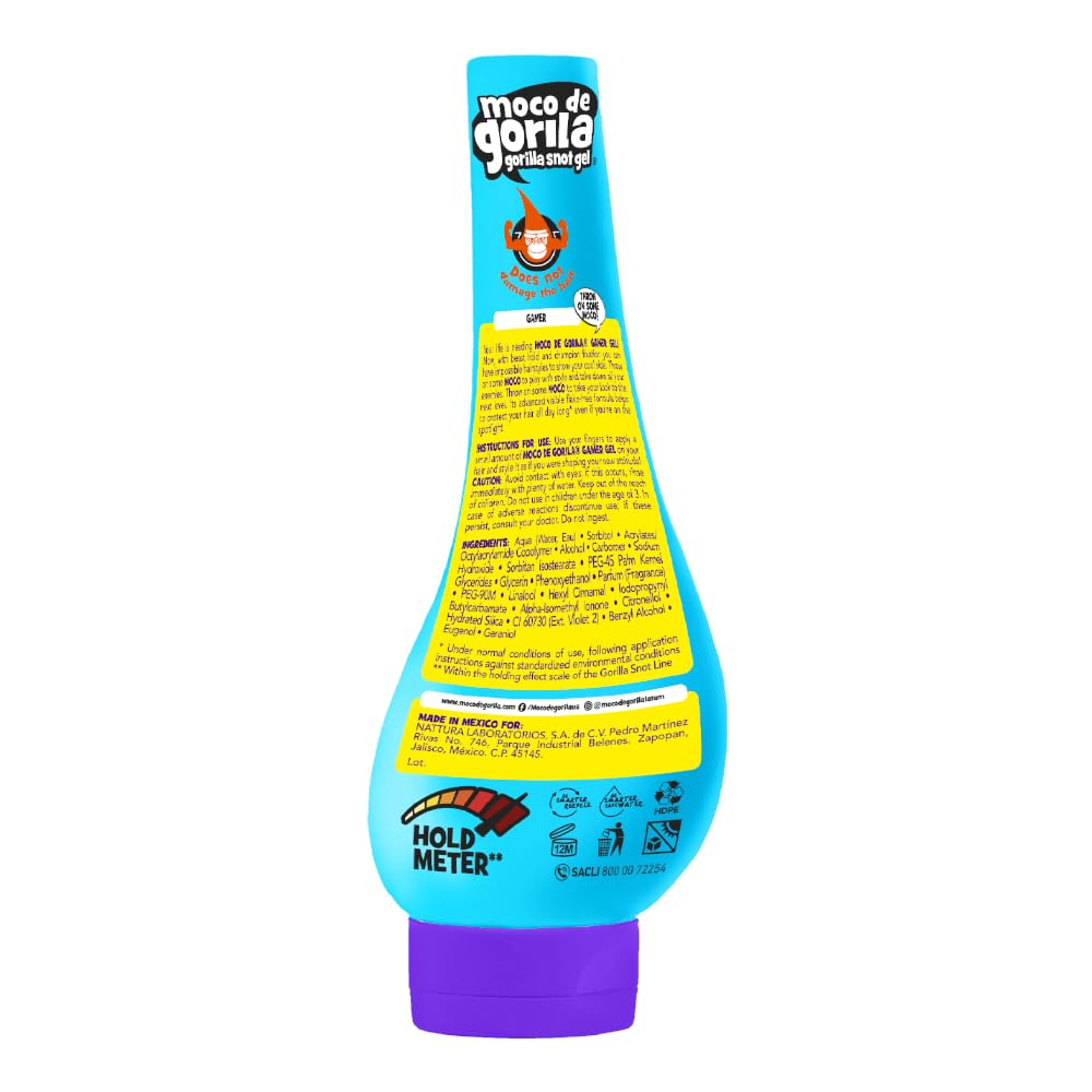 Moco de Gorila Gamer Hair Styling Gel, Long-Lasting Hold, Reactivatable with Water, 11.92 Oz Squeezable Bottles (Pack of 3) Beauty & Personal Care Moco de Gorila
