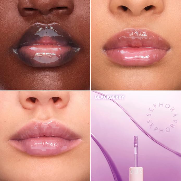 SEPHORA COLLECTION Oil Infusion Hydrating Lip Oil - Blackberry (sheer purple) 0.10 oz/3 ml Beauty & Personal Care SEPHORA