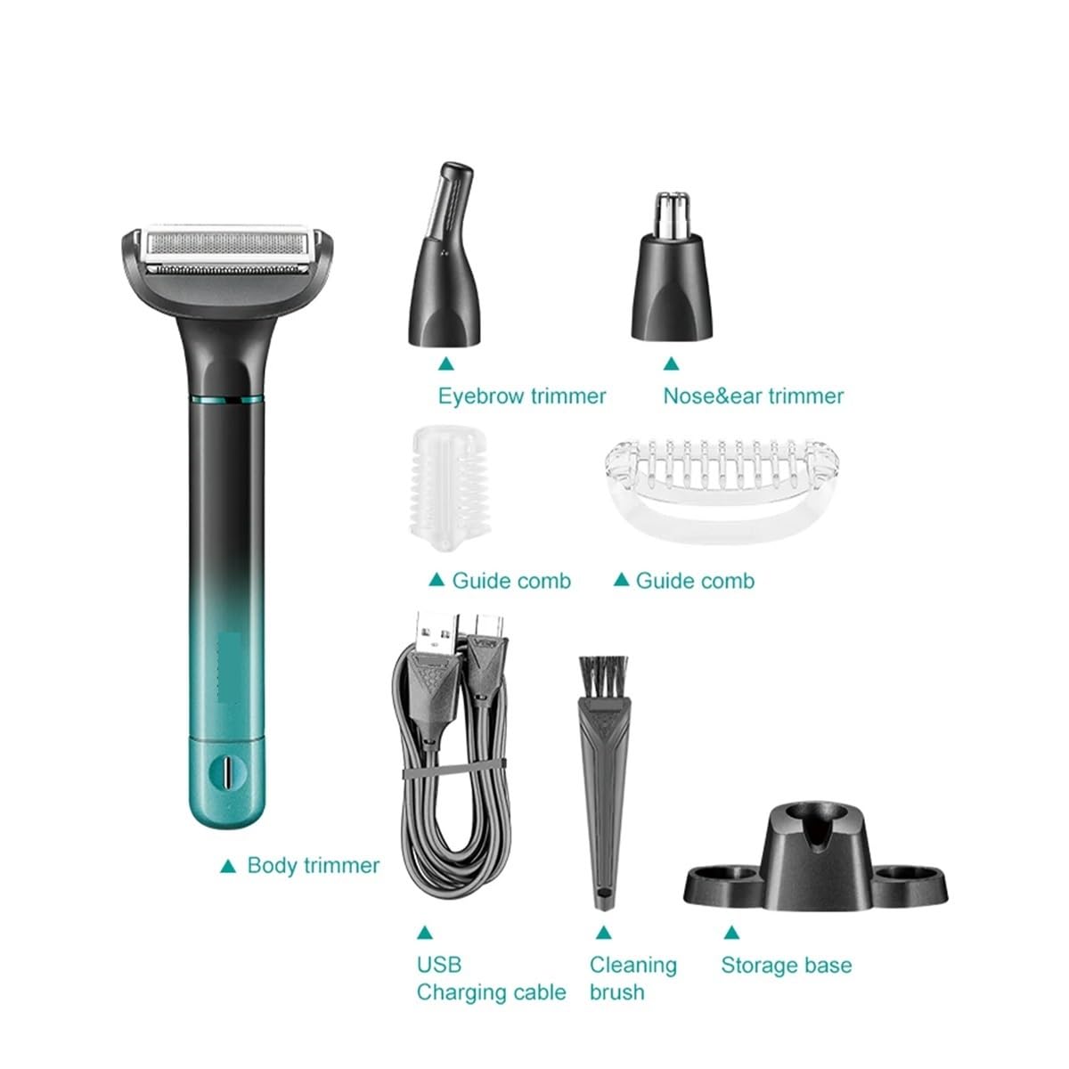 EWKYLSEM 3in-1 Men's Personal Hair Trimming Set Rechargeable Professional Foil Shaver Portable Nose Ear Eyebrow Trimmer 625 Beauty and Personal Care EWKYLSEM