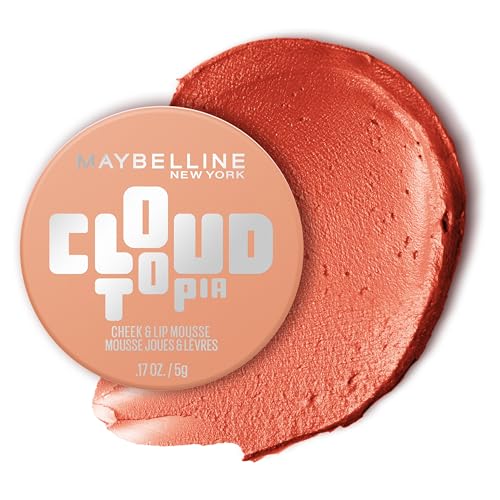 Maybelline Cloudtopia Blush for Cheeks and Lip Mousse, Ultra-Vivid, Pigmented Formula for Up to 14HR of Blush and Lip Makeup Color, Solar Serenity, 1