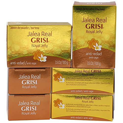 Grisi Royal Jelly Soap, Cleansing, and Smoothing Soap Nourish your skin, Improves your skin Elasticity, Extra Hydration, 6-Pack of 3.5 Oz each, 6 Bar Beauty & Personal Care Grisi