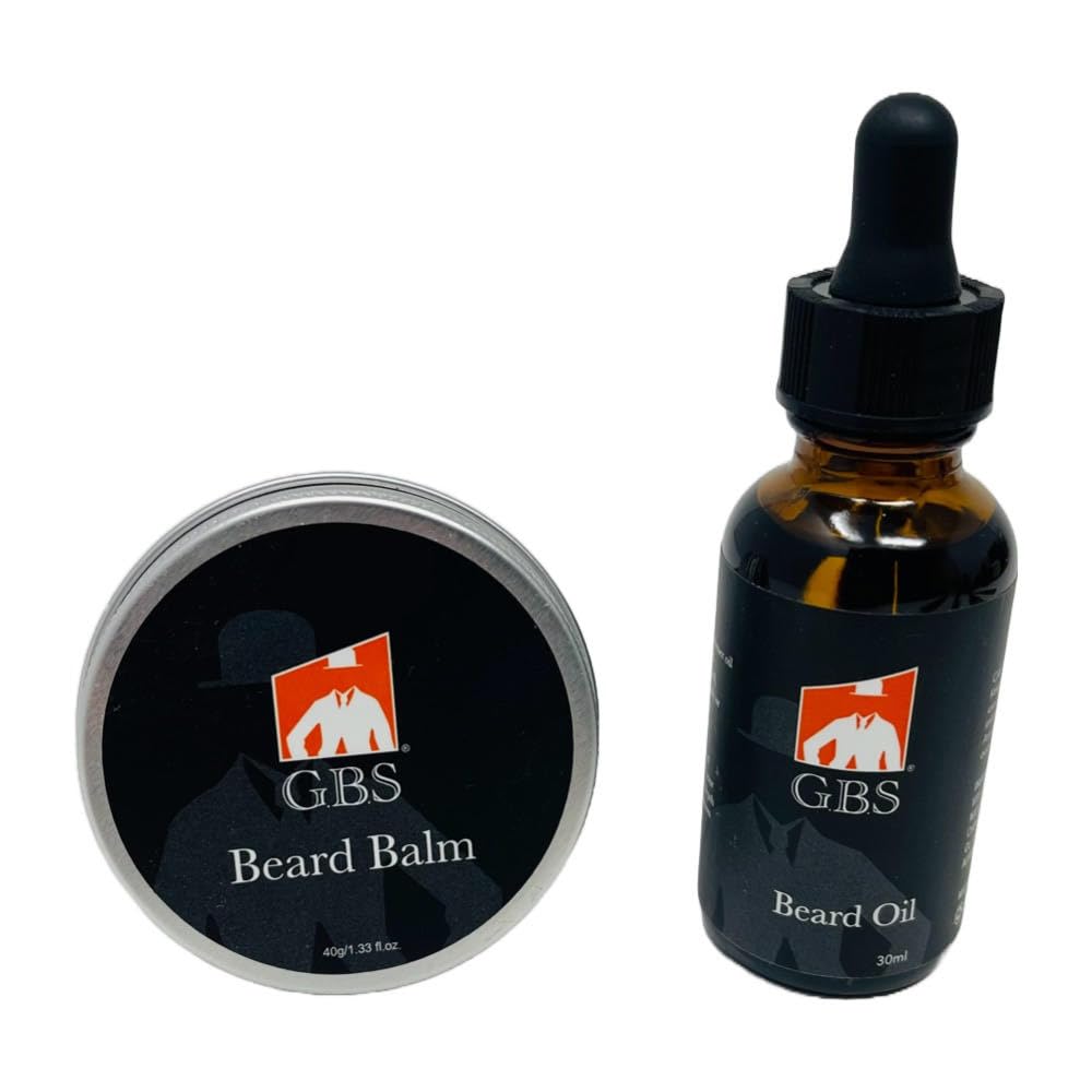 G.B.S Beard Grooming Set Includes Beard Oil, Beard Balm, 3" Boar Bristle Brush, 7 Inches Dressing Comb, 5 Inches Shave Razor and 10 Blades, 3" Beauty and Personal Care G.B.S