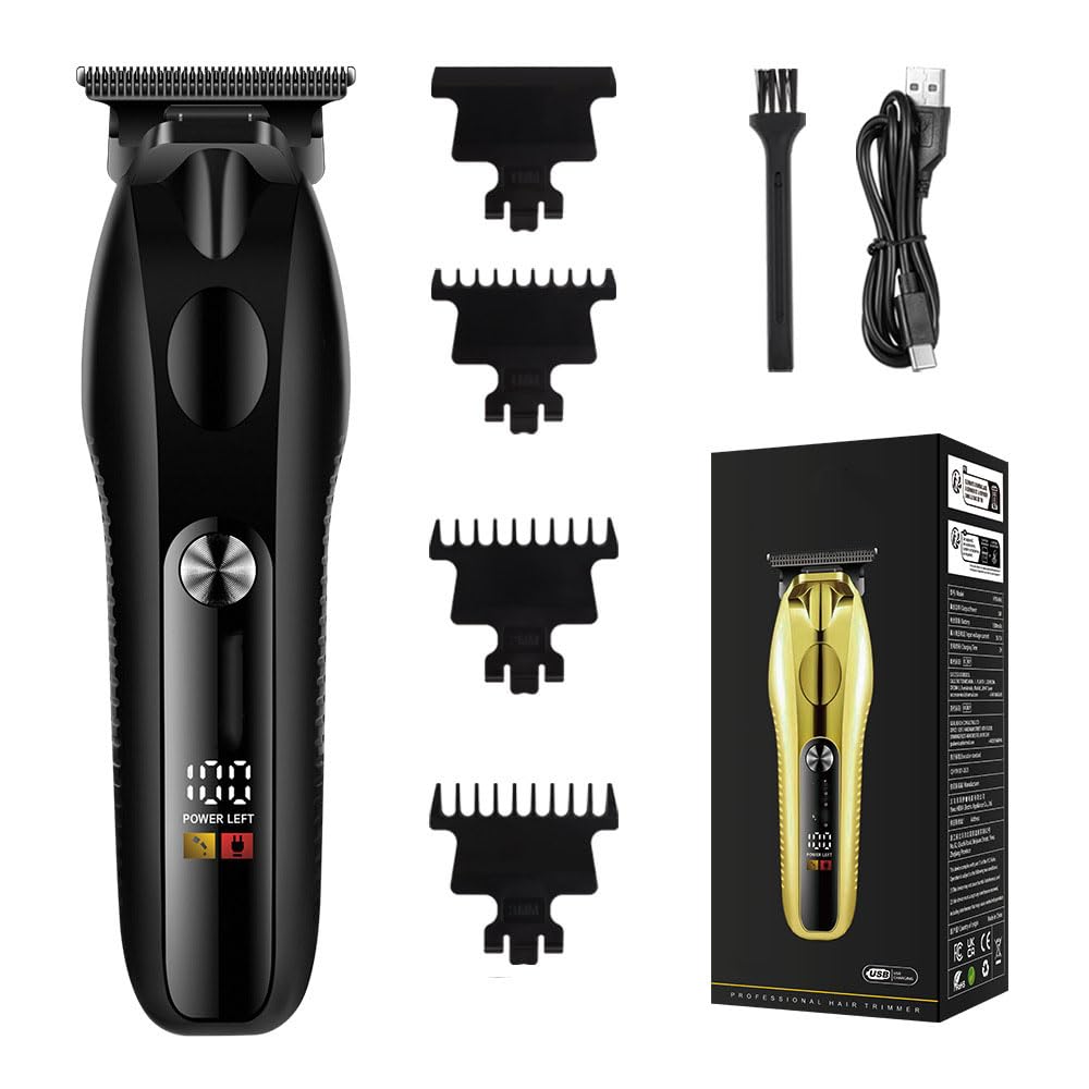 QDKVTNDJZ Professional Hair Clippers for Men, Cordless Cutting, Beard Trimmer with LED Display and 3 Limit Combs, Rechargeable Electric Machine Beauty and Personal Care QDKVTNDJZ