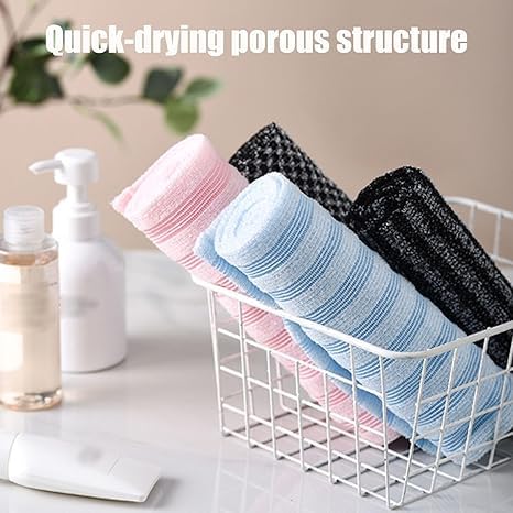 Aasipsuo Exfoliating Shower Towel, Scrub Cloth, Towel, Back Exfoliator Towel, Travel Friendly and Quick Drying, for Men and Women Beauty and Personal Care Aasipsuo