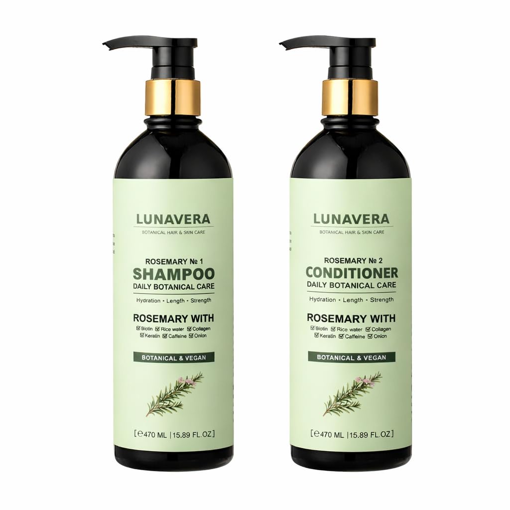 Rosemary Hair Growth Shampoo and Conditioner Set, Natural Vegan Formula with Biotin, Keratin, Collagen, 16.6 oz Each Beauty & Personal Care ZAID II
