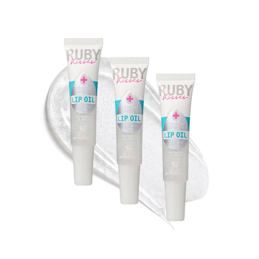 Ruby Kisses Hydrating Lip Oil Treatment Gloss with Mint Oil & Diamond Shimmer (3 Pack), Moisturizing Natural Shine Lip Care Protects & Heals with Beauty & Personal Care Ruby Kisses