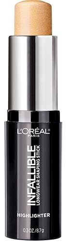 L’Oréal Paris Makeup Infallible Longwear Highlighter Shaping Stick, Up to 24hr Wear, Buildable Cream Highlighter Stick, 41 Gold is Cold, 0.3 oz. Beauty & Personal Care L'Oreal Paris