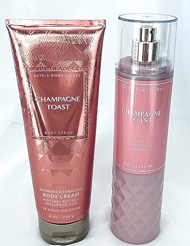 Bath and Body Works - Champagne Toast - Fine Fragrance Mist and Ultra Shea Body Cream - Full Size -2019 Beauty & Personal Care Bath & Body Works