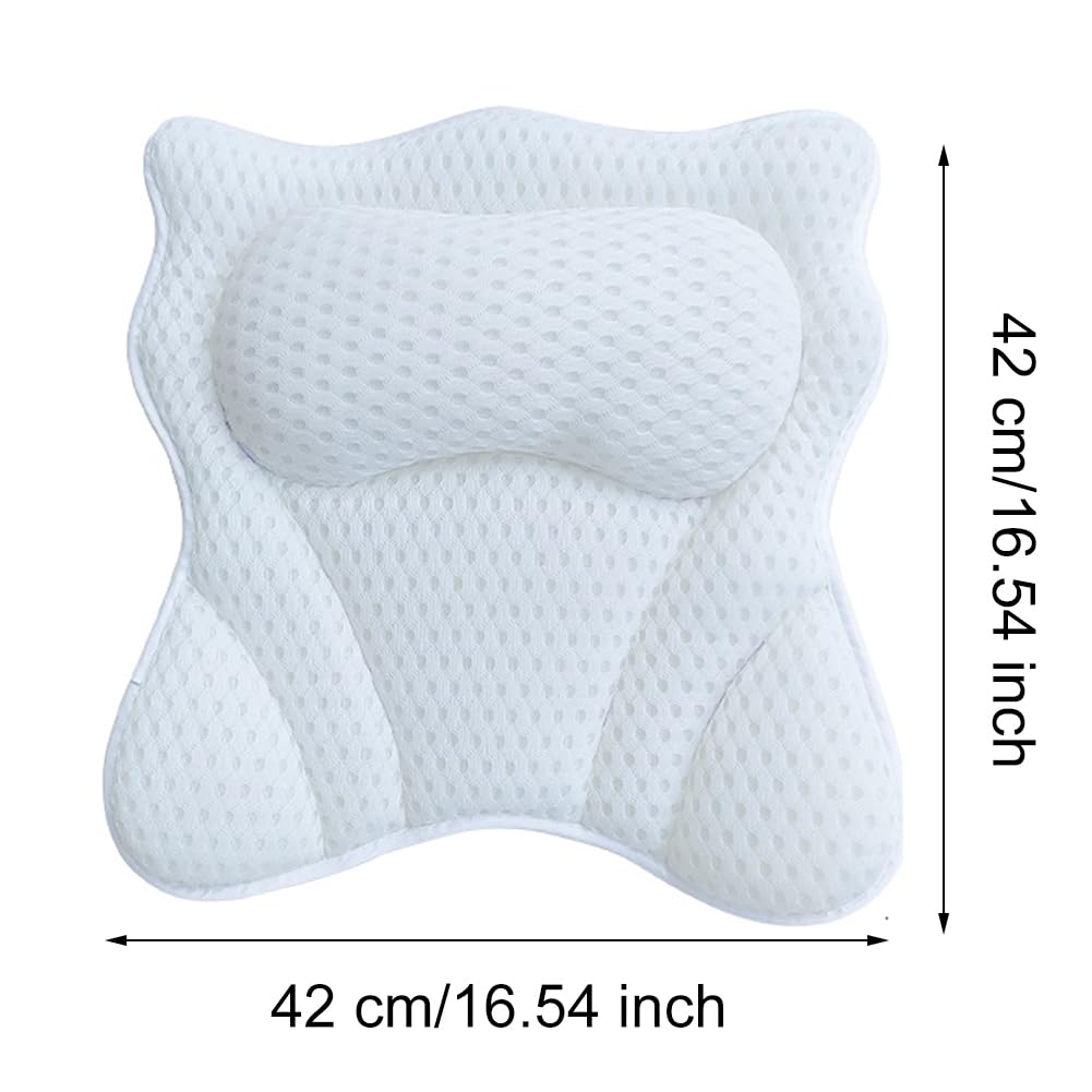 Bath Pillow,Ergonomic Bathtub Pillows for Tub Neck and Back Support,with 6 Powerful Suction Cups,Provide Shoulder and Back Support,Bath Accessory,Fits Beauty and Personal Care Saycker