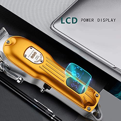 GLESVOWIO Pro Hair Clipper Professional Barbershop LED Adjustable Clippe Cordless Trimmer Cutting Machine Electric Salon Taper Lever(Green) Beauty and Personal Care GLESVOWIO