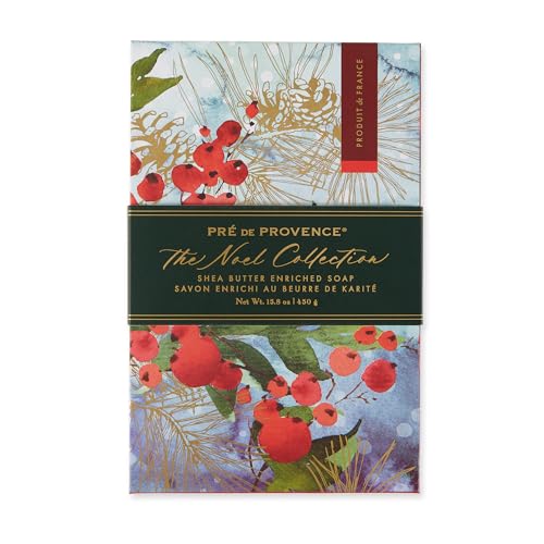 Pre de Provence Noel Collection Gift Box, Contains a Trio of 150 Gram Soap Bars Elegantly Packaged & Beautifully Scented, Made in France, Noble Fir Beauty & Personal Care Pre de Provence