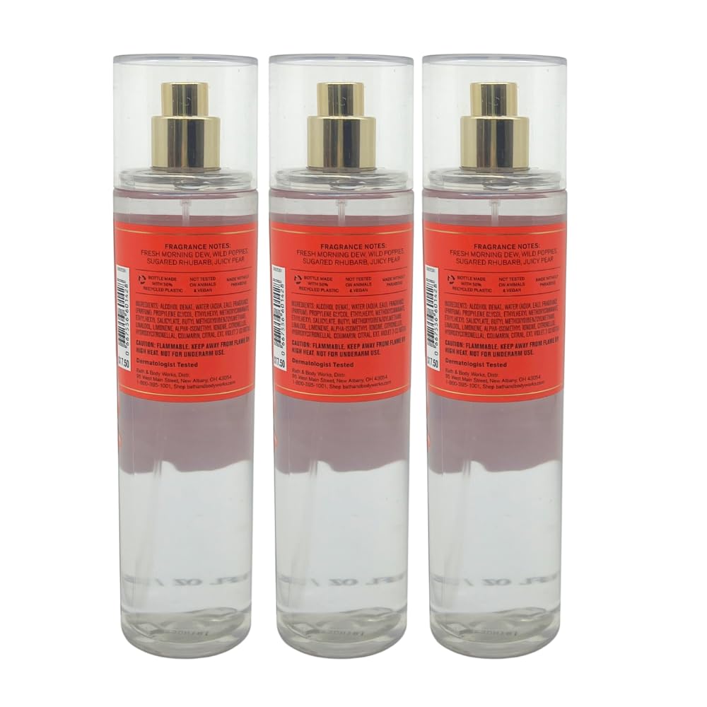 Bath & Body Works Poppy Mist 8 Fluid Ounce (2022 Limited Edition) Pack of 3 Gift Set for Women Beauty and Personal Care Bath & Body Works