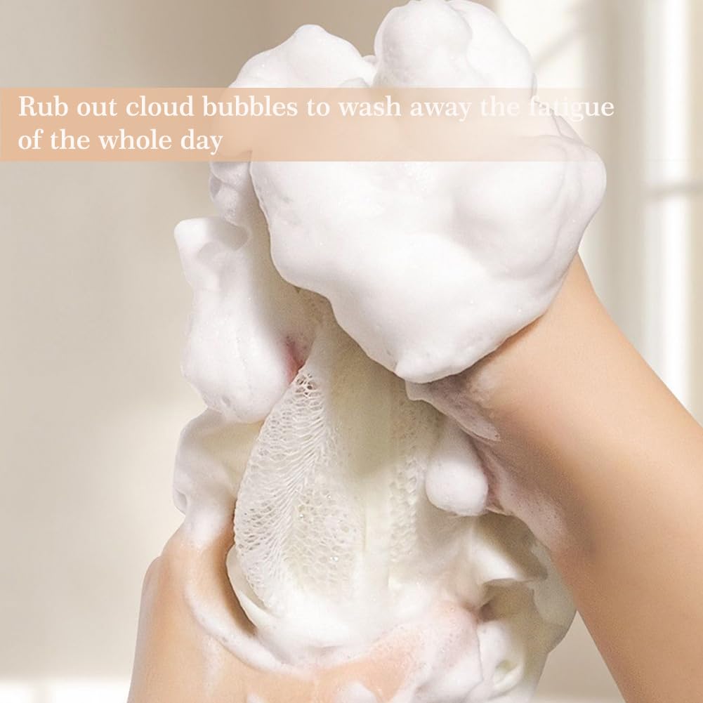 YANGSHINE 4PCS Soap Bar Loofah, Loofah Washcloth with Bar Soap Pocket Combo 2-in-1, Cleansing Shower Puff Exffoliating Sponge for Men and Women Skin Beauty and Personal Care Yangshine