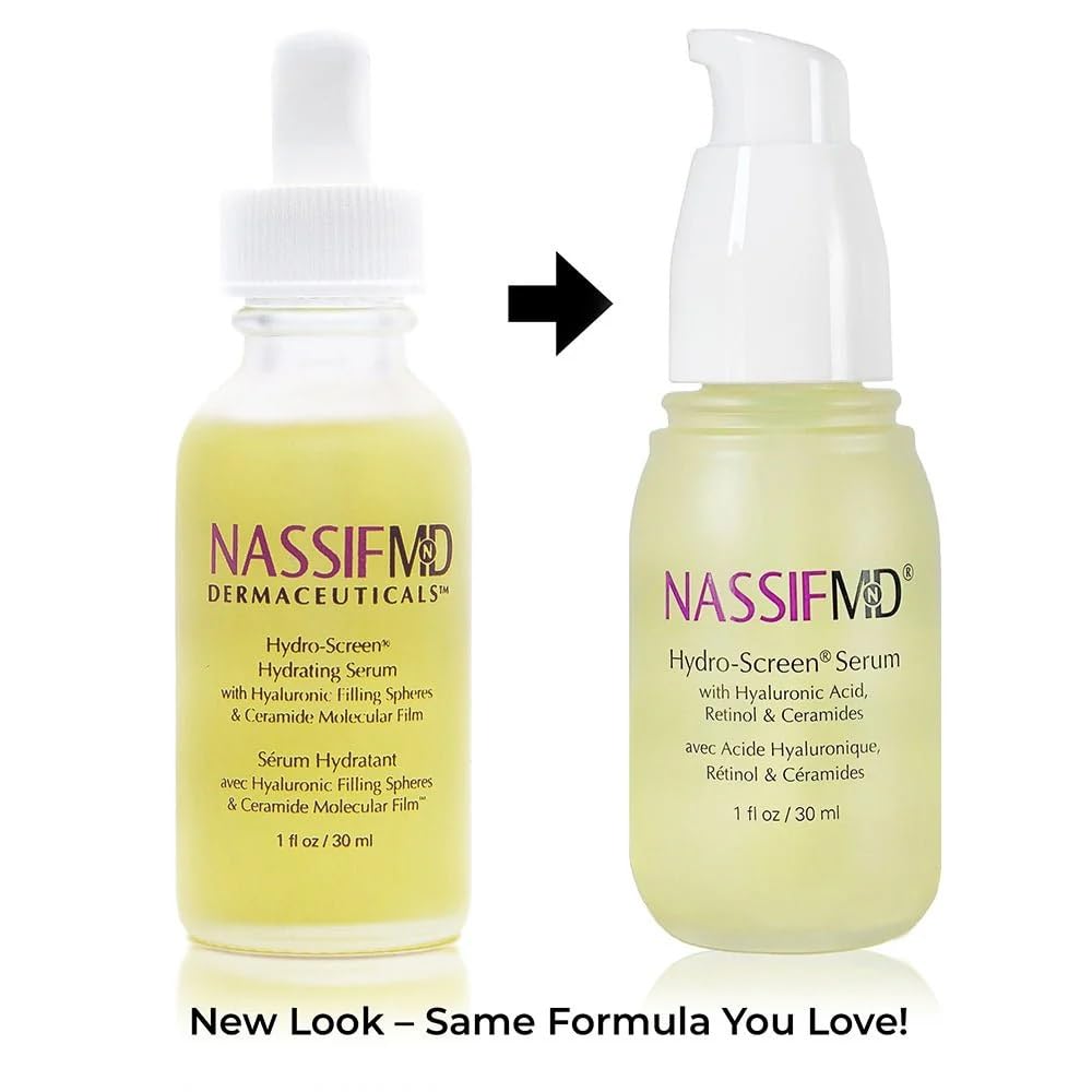 NassifMD Hydro-Screen Hydration Serum | Surgeon-Created Hyaluronic Acid, Ceramides & Retinol Formula for Plumping, Firming & Reducing Fine Lines Beauty & Personal Care NASSIFMD