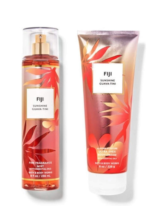 Bath & Body Works Fiji Sunshine Guava-Tini - Gift Set - Fine Fragrance Mist & Body Cream Beauty & Personal Care Bath & Body Works