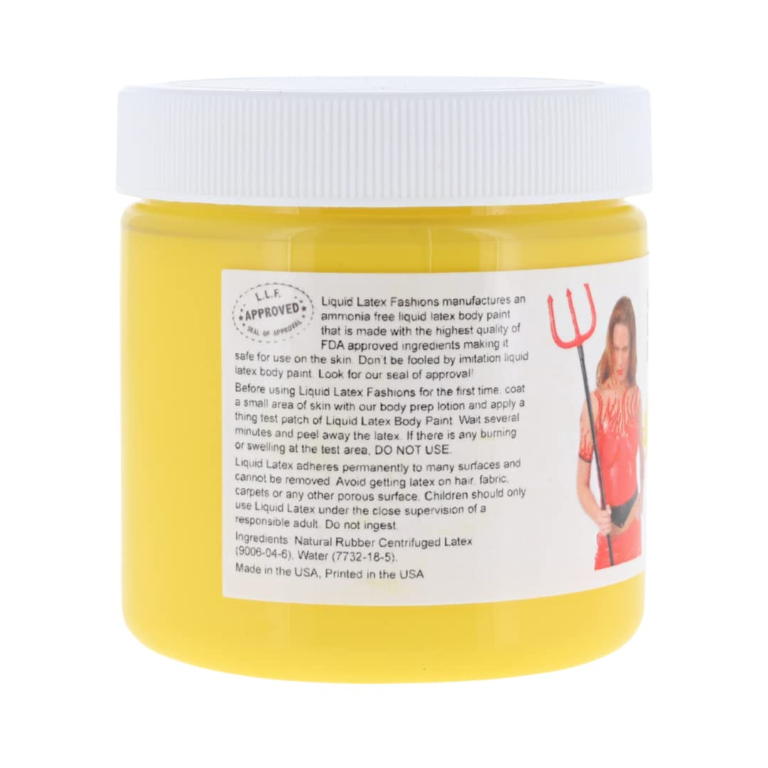 Liquid Latex Fashions Ammonia Free Liquid Latex for Adults and Kids, Face and Body Latex Paint, Ideal for Parties and Cosplay, Super Flexible, Yellow Beauty & Personal Care Liquid Latex Fashions