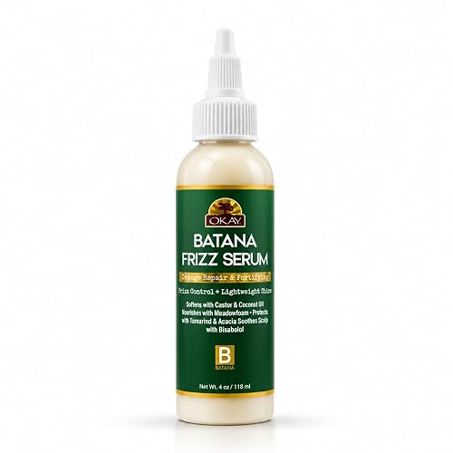 OKAY Batana Anti-Frizz Hair Serum 4 oz Batana & Argan Oil Hair Serum for Frizz Control, Shine & Smooth Hair Lightweight Leave-in Treatment for Dry Beauty & Personal Care OKAY