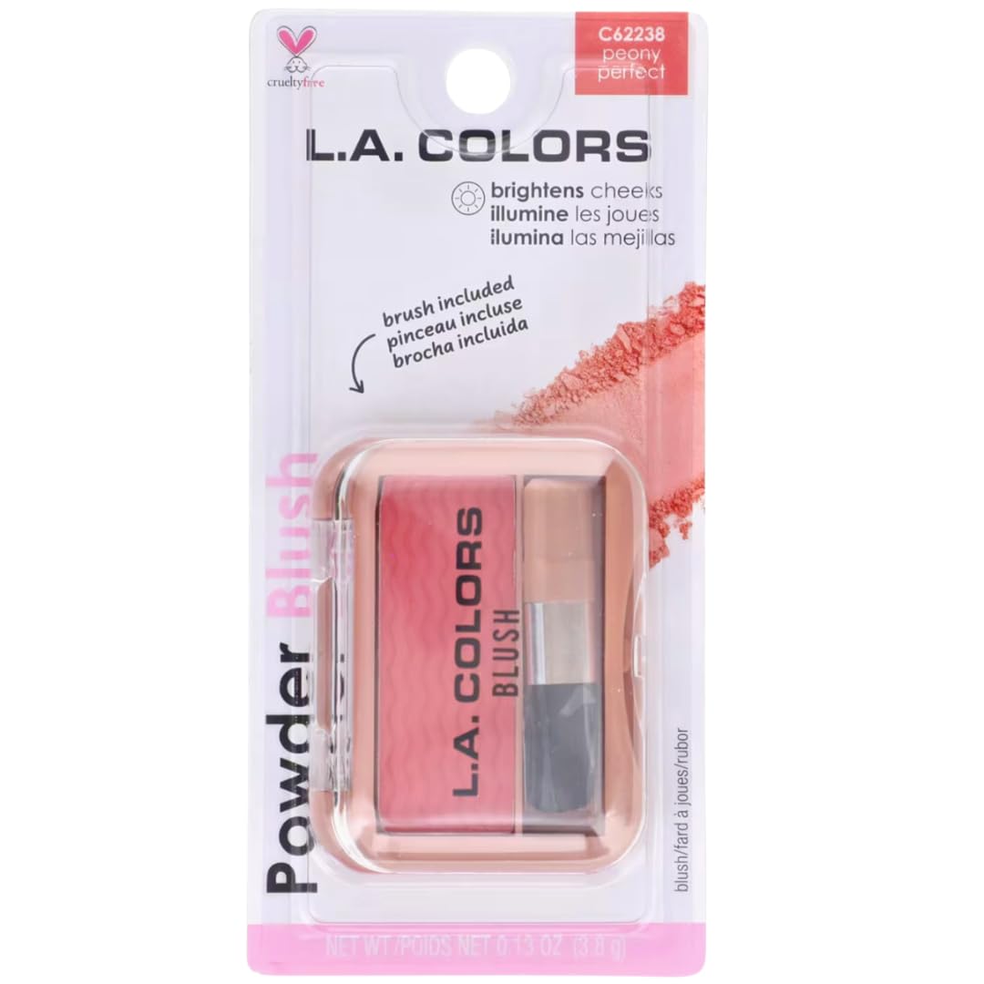 L.A Colors Powder Blush with Applicator, Peony Perfect, 0.13 Oz